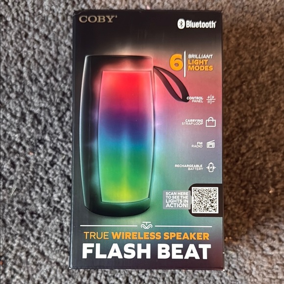 Coby Flash Beat Wireless Speaker - Black with Multicolor Light LOUD Portable - Picture 1 of 7